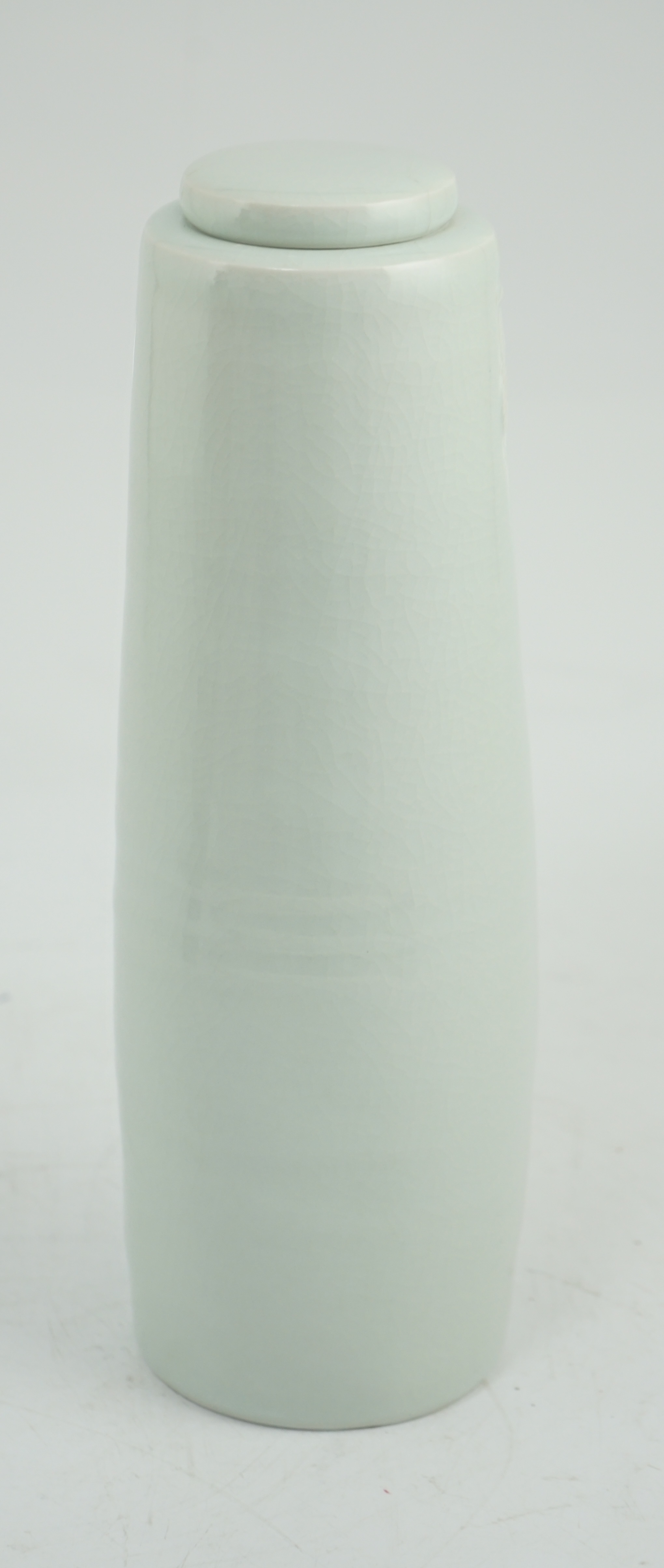 Edmund de Waal (b.1964), a tall, dimpled porcelain jar and cover, 1993